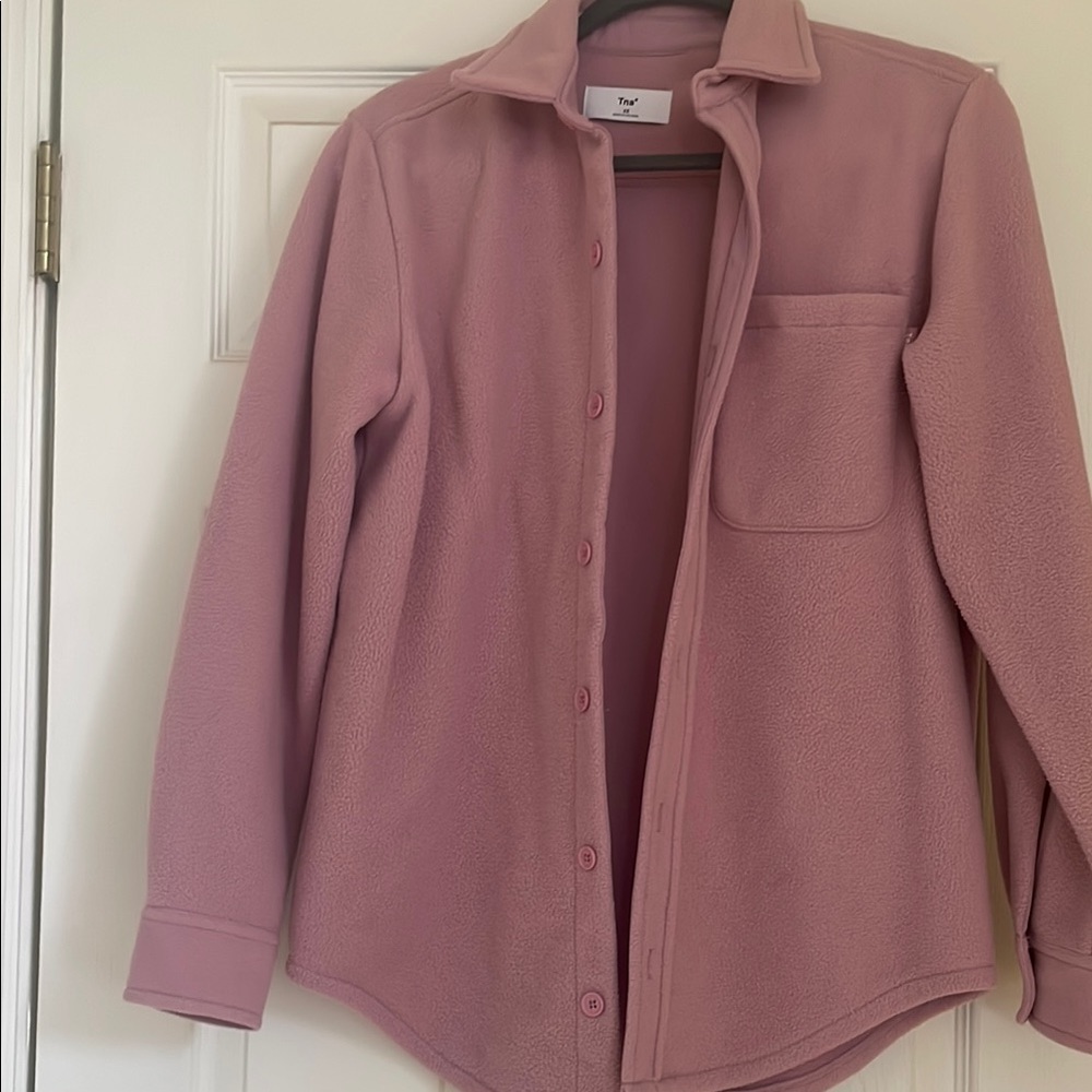 Women's Pink Fleece Button-Up Shirt